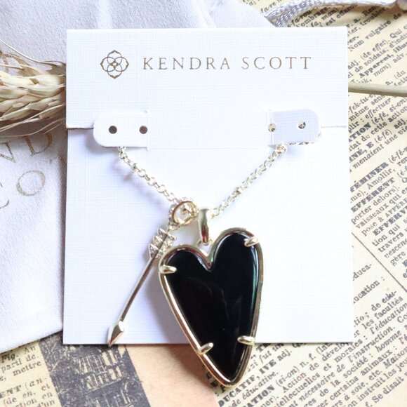 Kendra Scott Jewelry - Kendra Scott Gold Black Obsidian Long Necklace - Ansley Heart